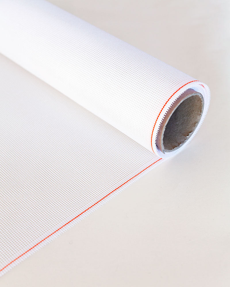 aidalux needlepoint blank canvas twist interlock orange-line 10/12/13/14/18- mesh size 36 x 40 inches (18 mesh)