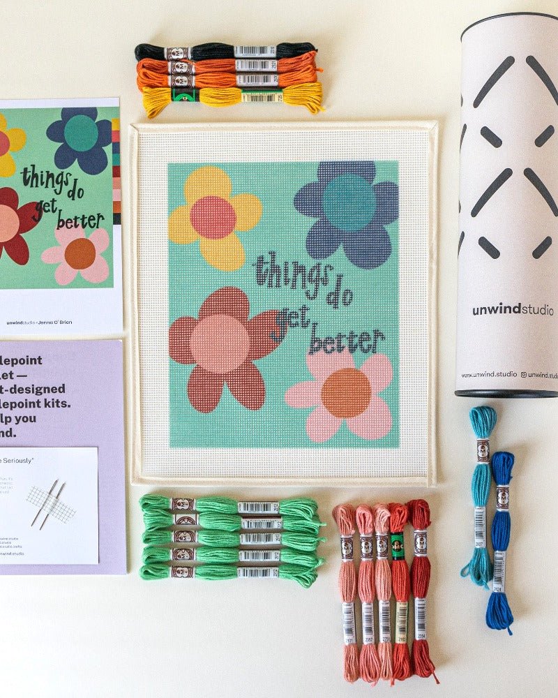 Things Do Get Better: Mental Health Needlepoint Kit – Unwind Studio