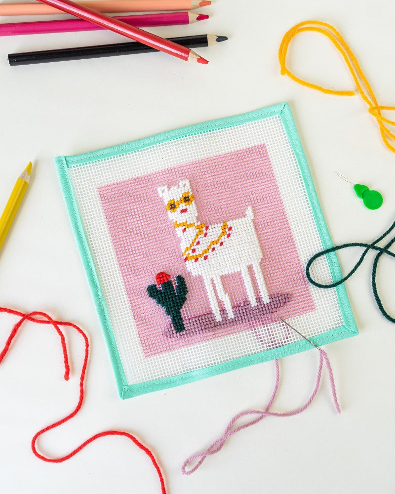 No drama Llama Cross Stitch Bookmark Kit Easy Counted Pattern DIY  Embroidery Kit