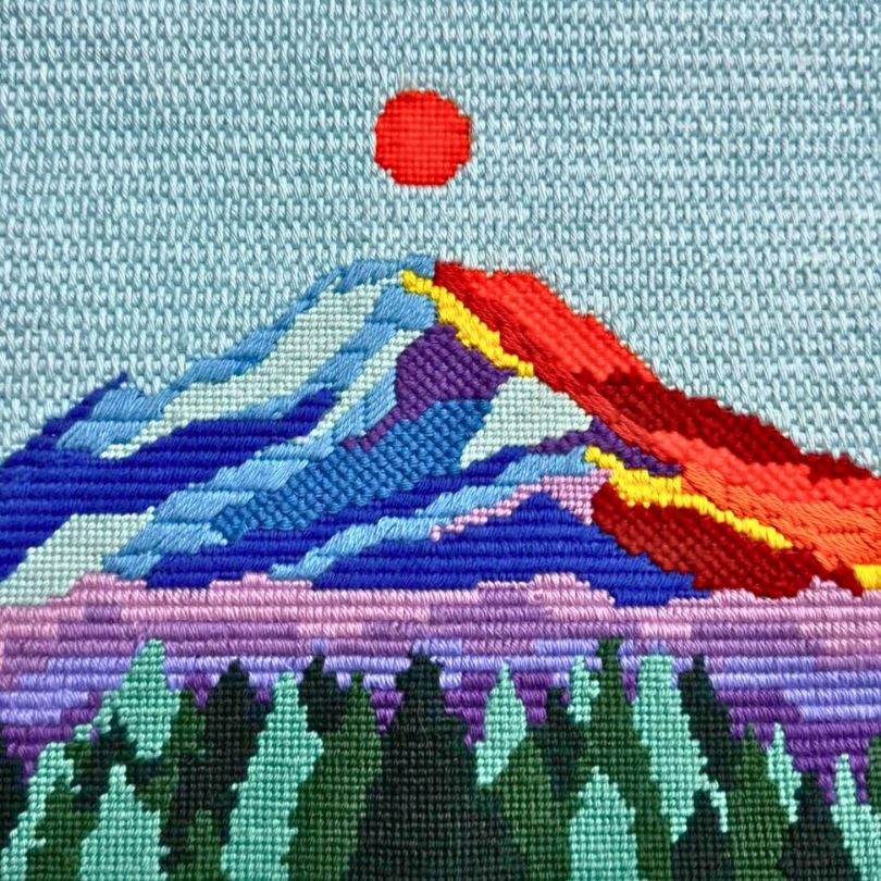 Mount Rainier Needlepoint Kit - Stitch Guide: 2 Versions