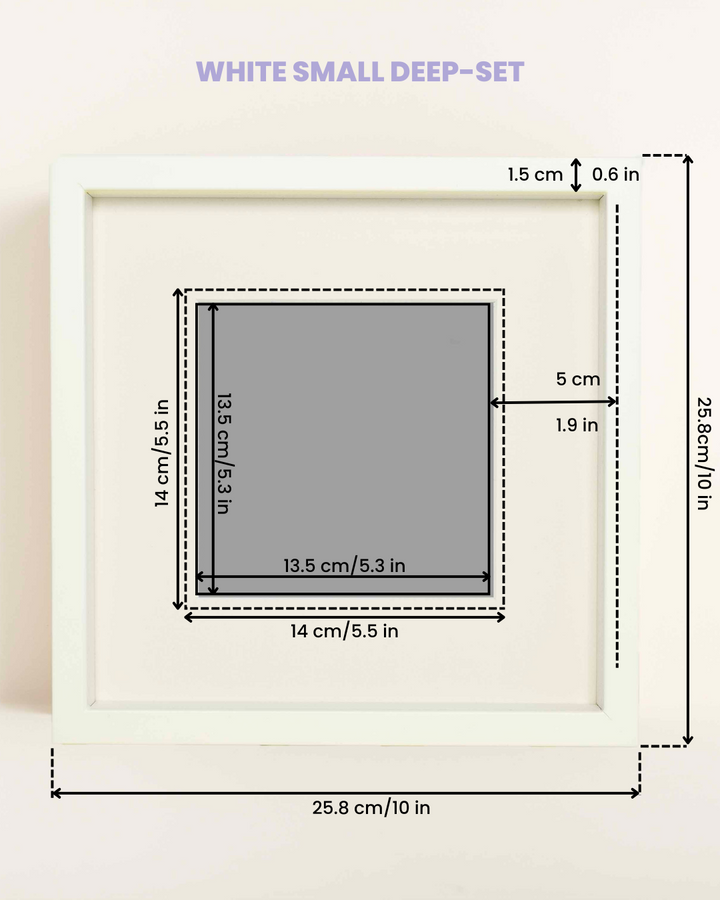 Solid Wood Frame: White Small Deep-Set