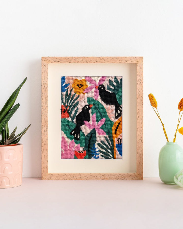 Frames for Needlepoint by Unwind Studio front side Colorful Jungle design