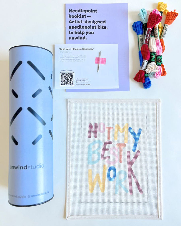"Not My Best Work" Needlepoint Kit