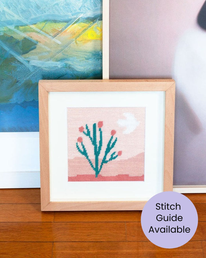 Desert Cactus Scene Beginner Needlepoint Kit