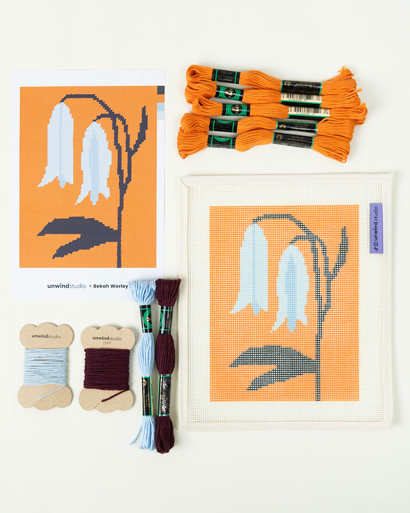 Bellwort Needlepoint Kit- canva and threads