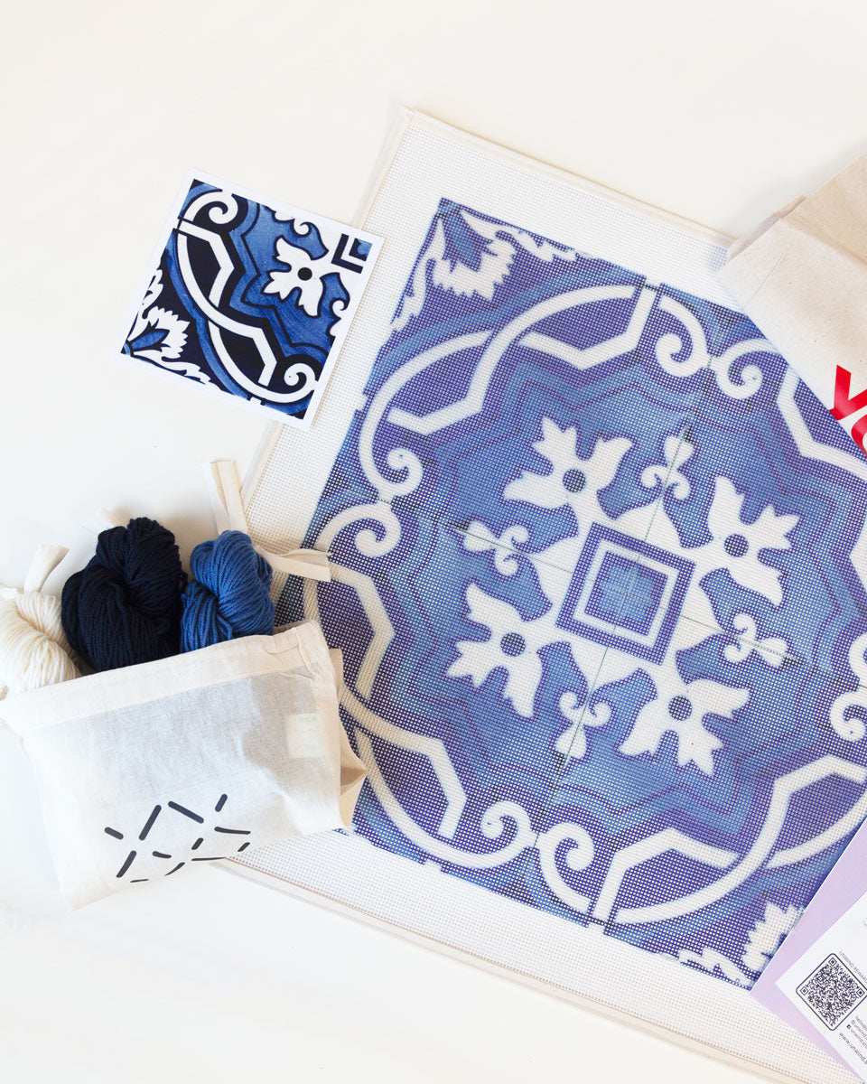 Portuguese Tiles Porto Paranhos Needlepoint Kit – Unwind Studio