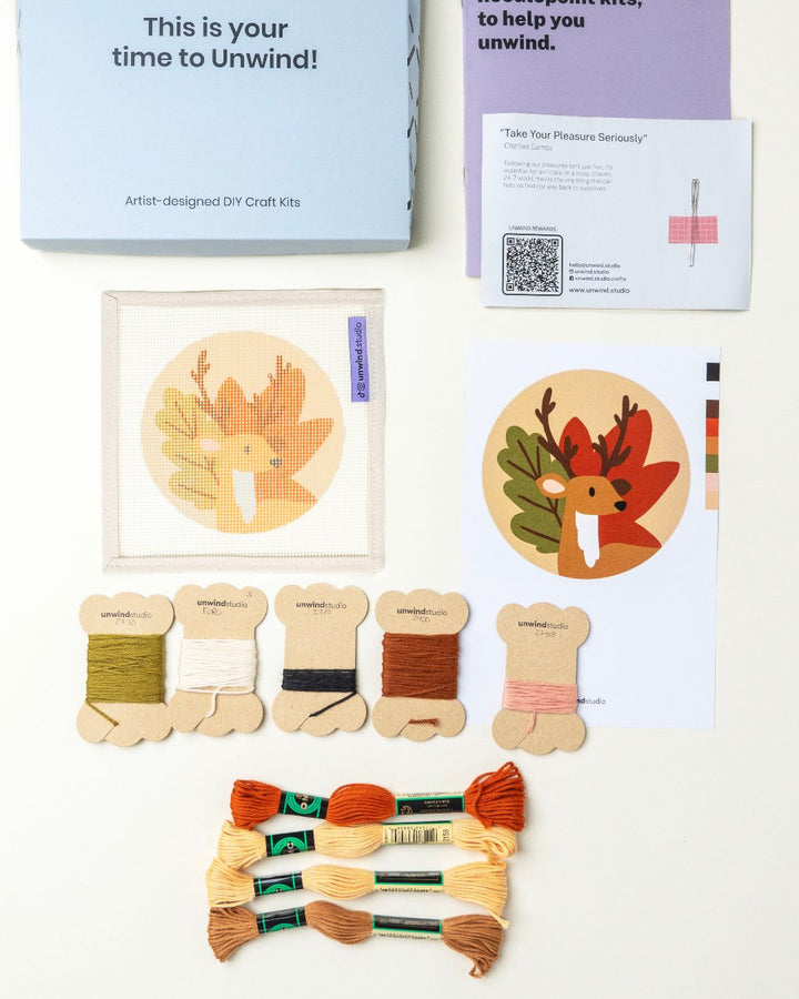 Hirsche & Herbstblätter Tapisserie Ornament Kit