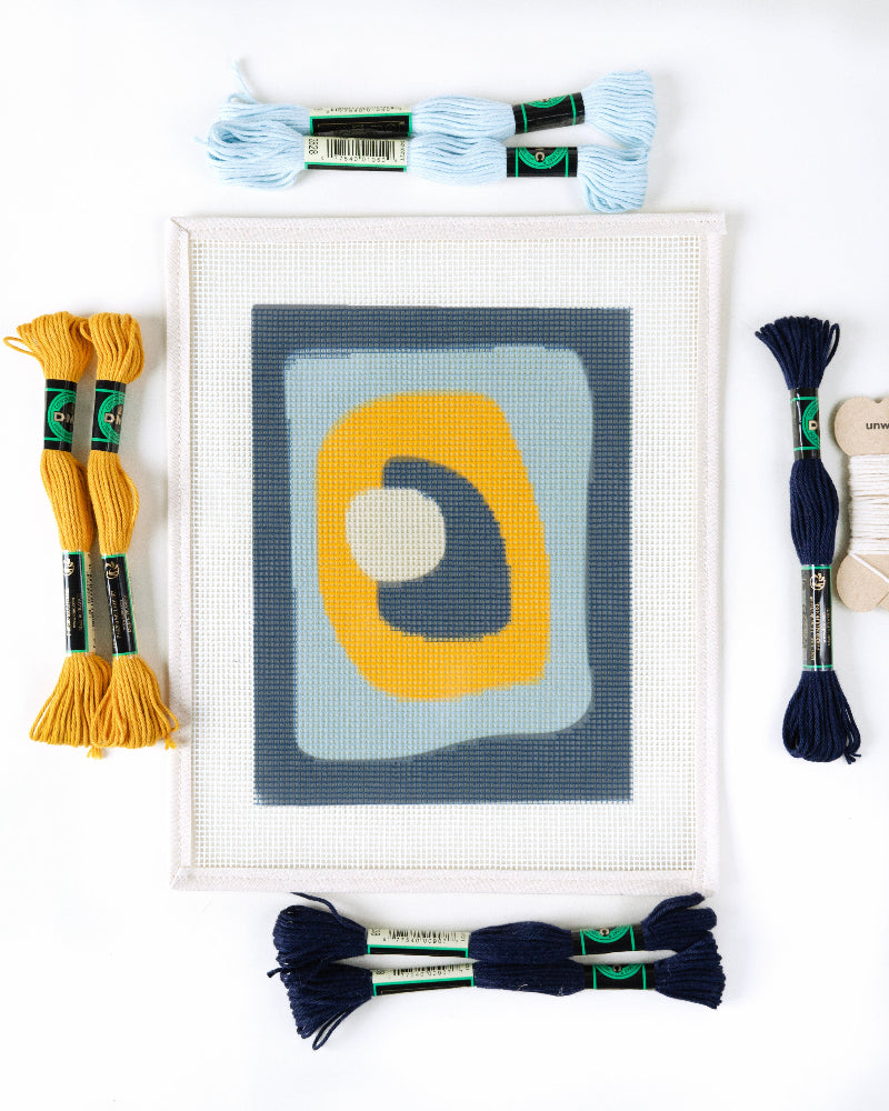 Eyeception Needlepoint Kit canva and threads