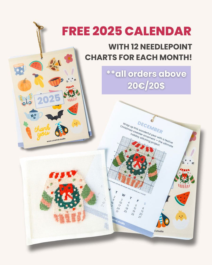 Needlepoint Charts Calendar 2025 - FREE GIFT