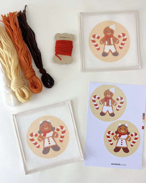 Gingerbread Girl Needlepoint Ornament Kit – Unwind Studio