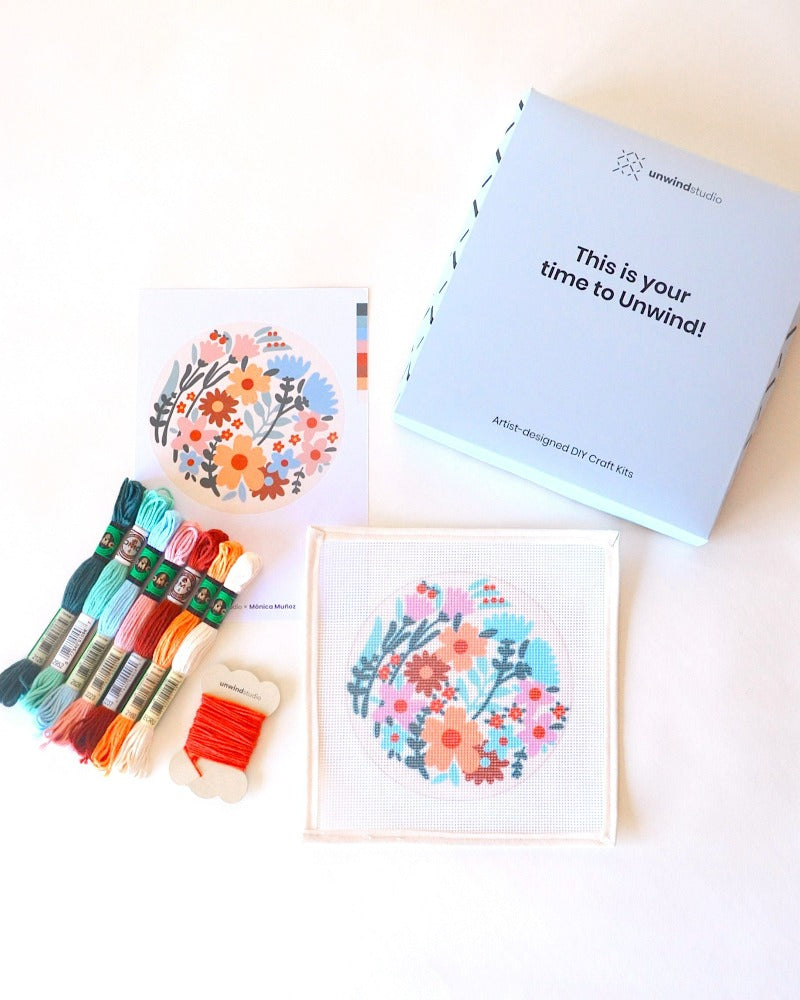 Easy Embroidery Kits for Beginners ,flowers Embroidery Starter Kit,floral  Embroidery Pattern, Needlepoint Kits,diy Craft Gift 