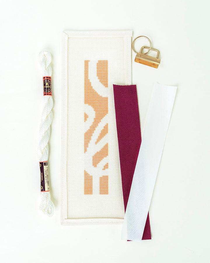 Honeycomb Needlepoint Kit Keyfob-canva and finishing materials