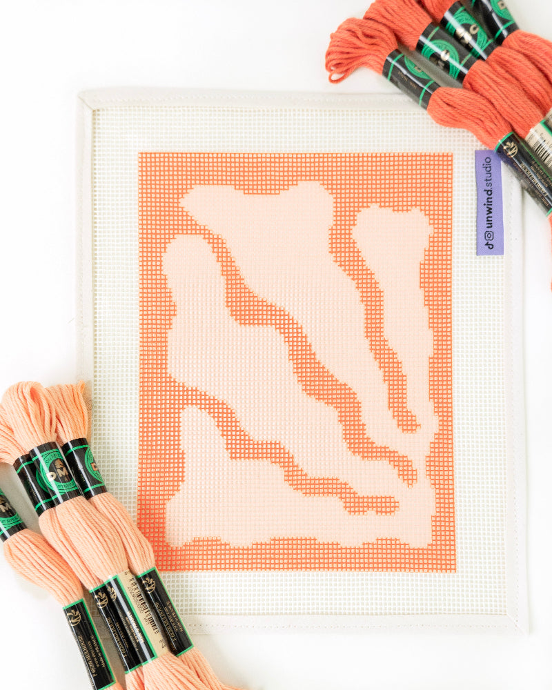 Itsas belarra Needlepoint Kit - canva and threads