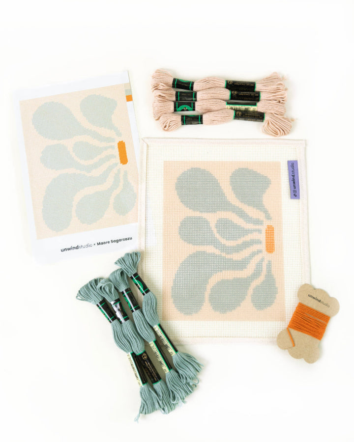 Itsas lorea 3 Needlepoint Kit canva and threads