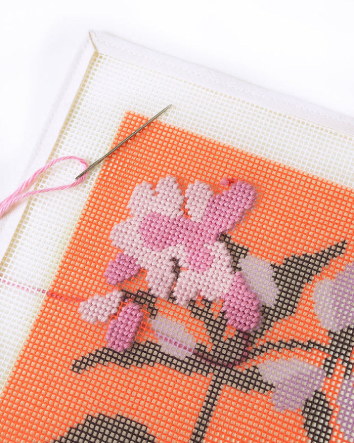 Joe Pye Weed Needlepoint Kit - Work in proguess