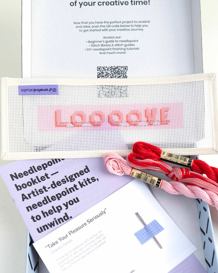 Loooove Needlepoint Kit Keyfob- complete kit