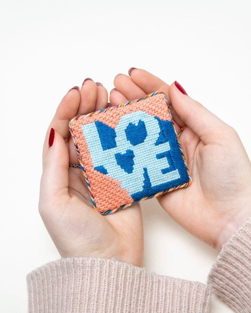 Love Magnet Needlepoint Kit- finished project