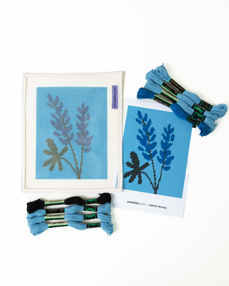 Lupine Needlepoint Kit - canva and threads