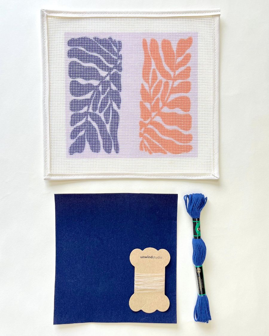 *Matisse's Leaves V2 Sunglasses Case Needlepoint Kit by Unwind Studio