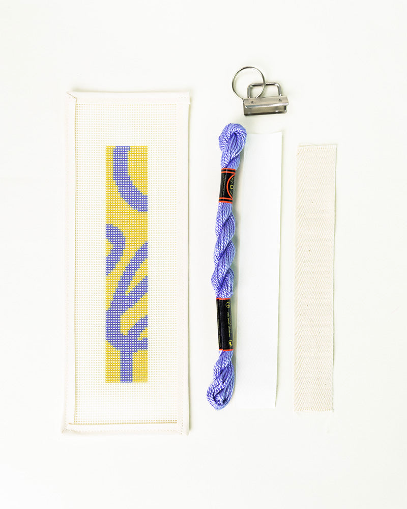 Meadow Needlepoint Kit Keyfob- canva, finishing materials