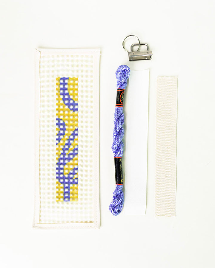 Meadow Needlepoint Kit Keyfob- canva, finishing materials