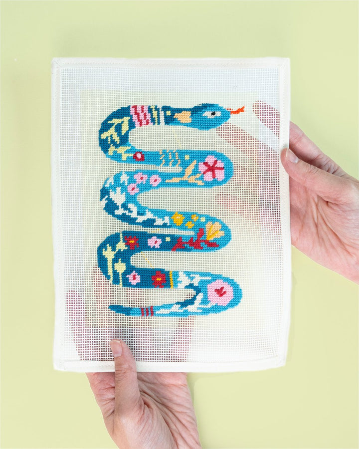 Floral Snake Needlepoint Kit