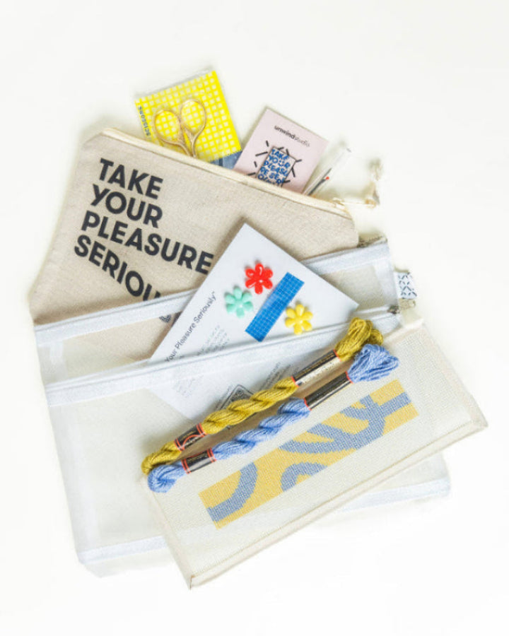 Needlepoint Starter Kit Meadow Key Fob accessories that come with the starter kit 