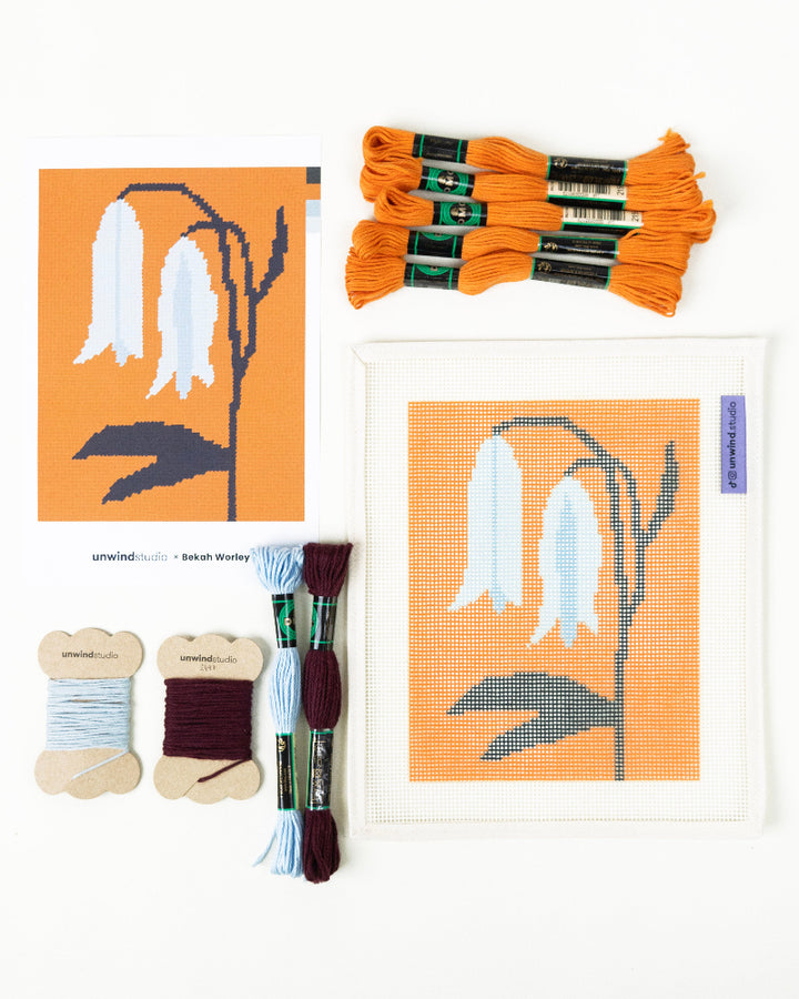 Needlepoint kit Bellwort- canva and threads 