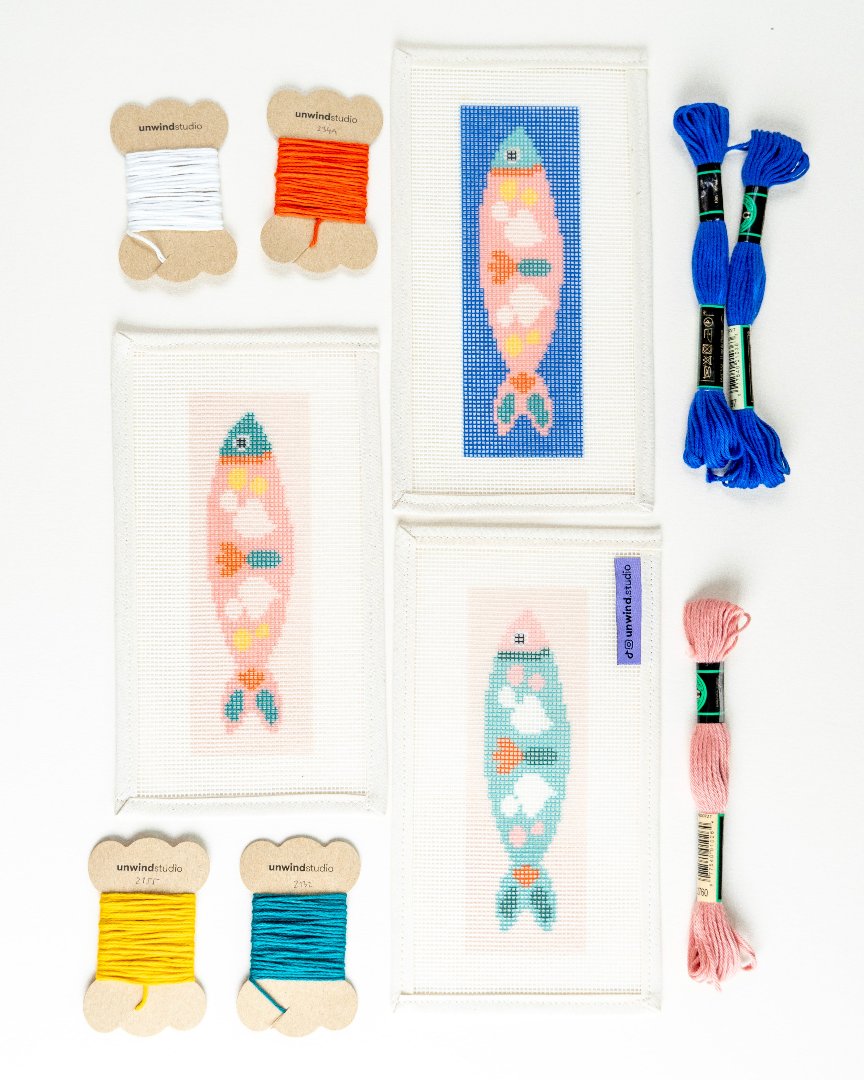 3 Portuguese Sardines Bookmarks Needlepoint Kit