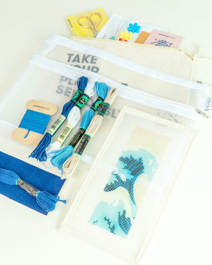 NEEDLEPOINT STARTER KIT "The Great Wave" Bookmark