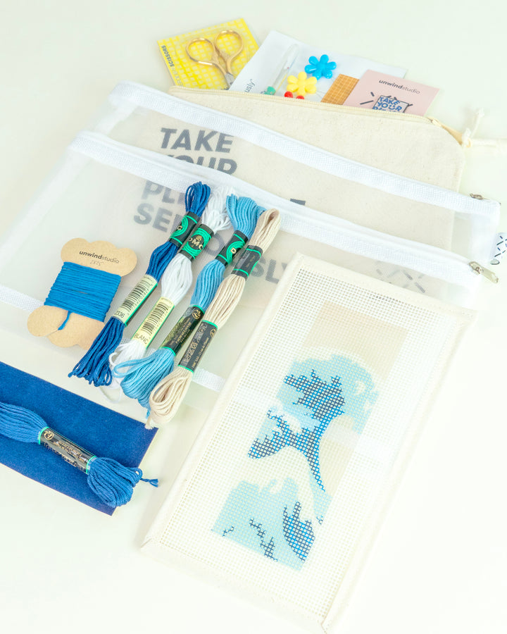 NEEDLEPOINT STARTER KIT "The Great Wave" Bookmark