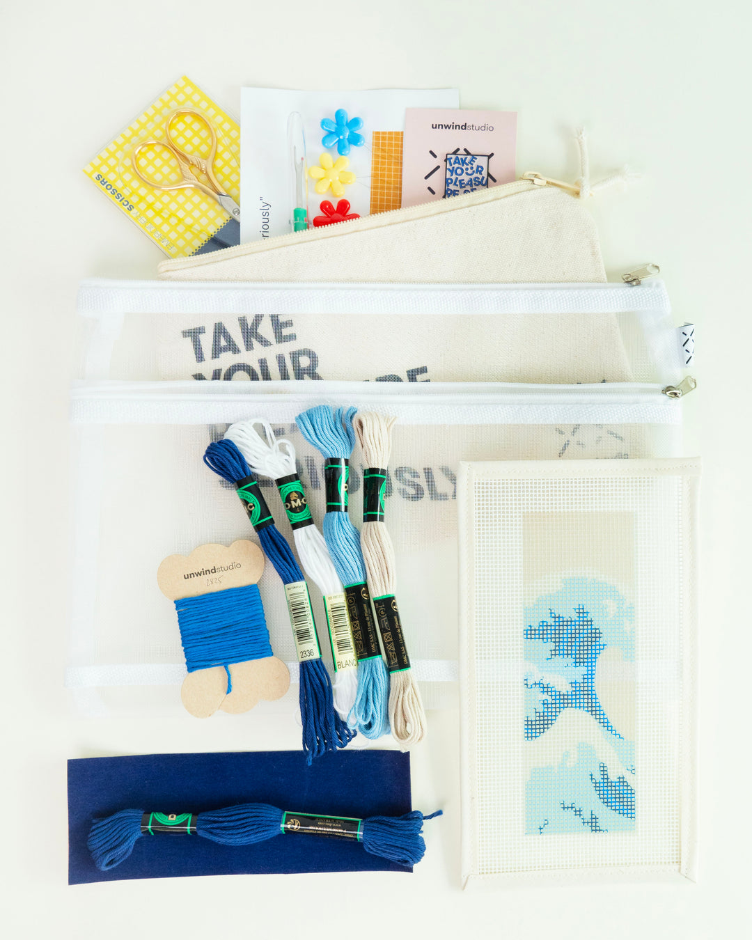 NEEDLEPOINT STARTER KIT "The Great Wave" Bookmark