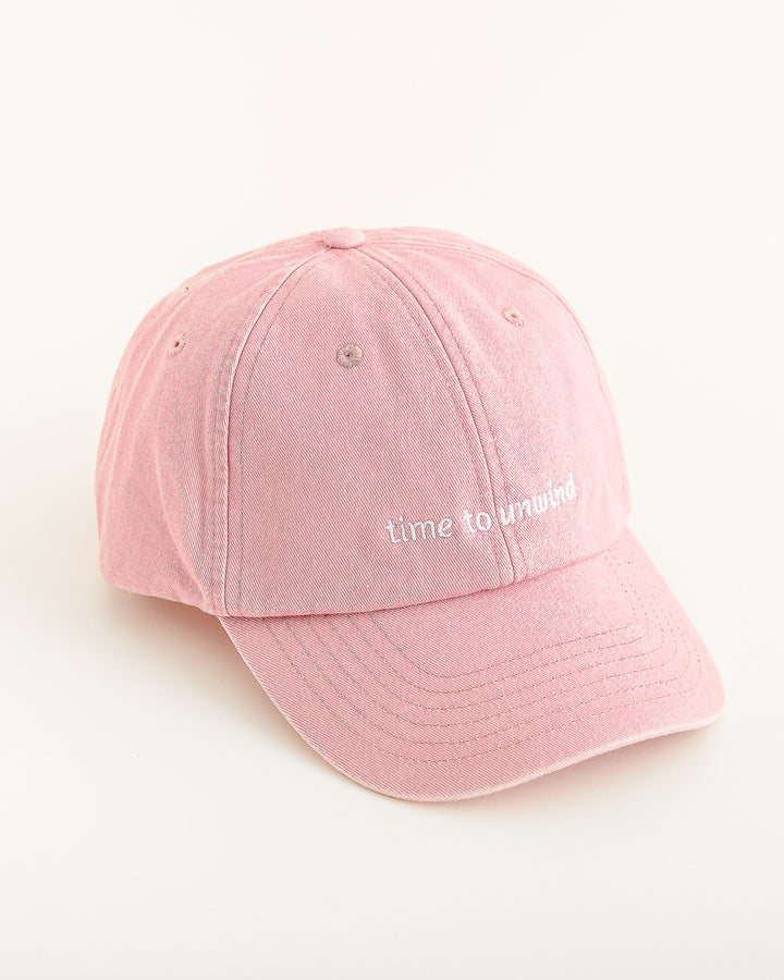 Baseball Cap Vintage Dusty Pink "Time to Unwind"