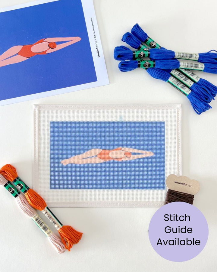 diver needlepoint kit unwind studio