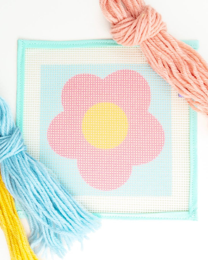 Pink Daisy - Needlepoint Kit for Kids