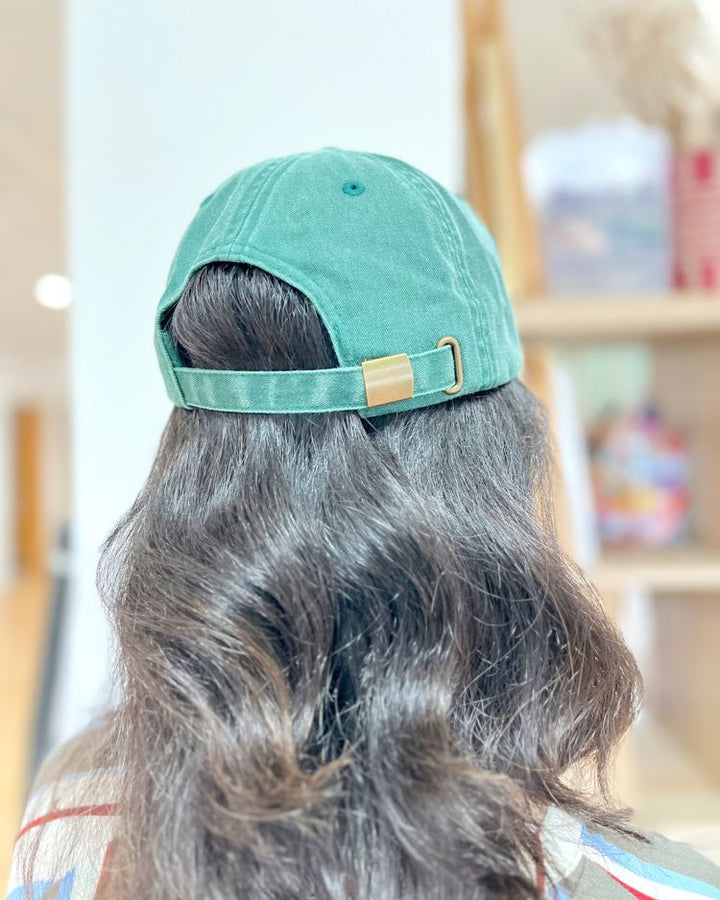 Baseball Cap Vintage Green "Time to Unwind"