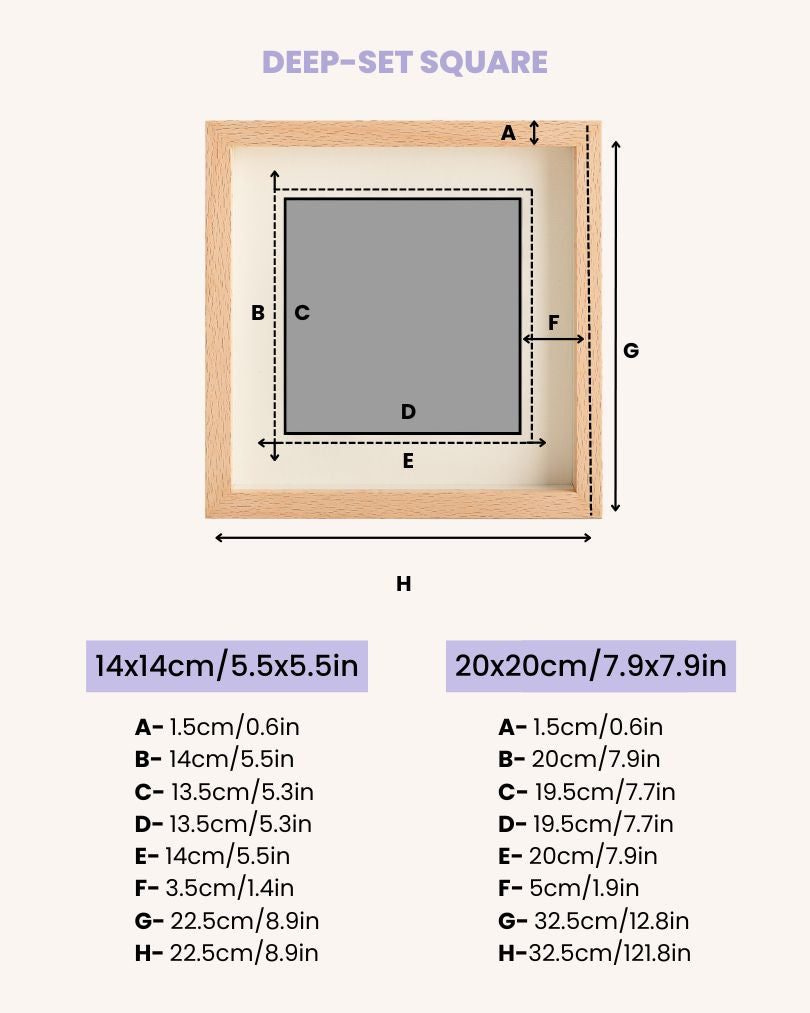 Solid Wood Frame: Deep-Set