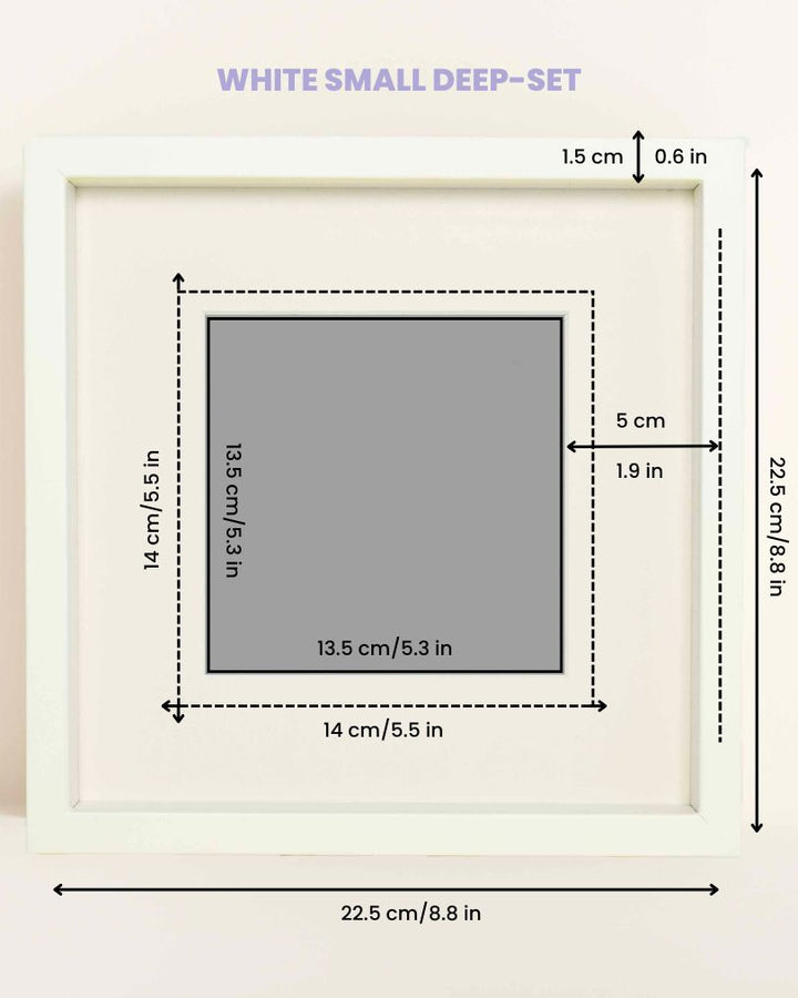 Solid Wood Frame: White Small Deep-Set