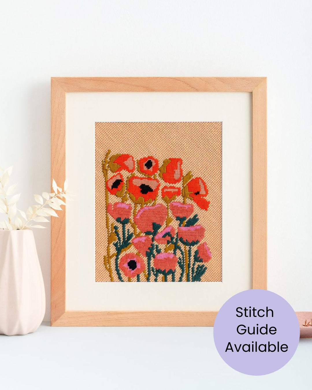 poppy blobs needlepoint kit unwind studio