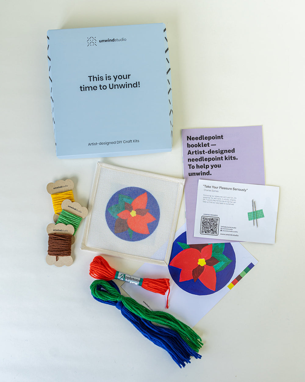 Blue Flower Kids Needlepoint Kit for Kids – Unwind Studio