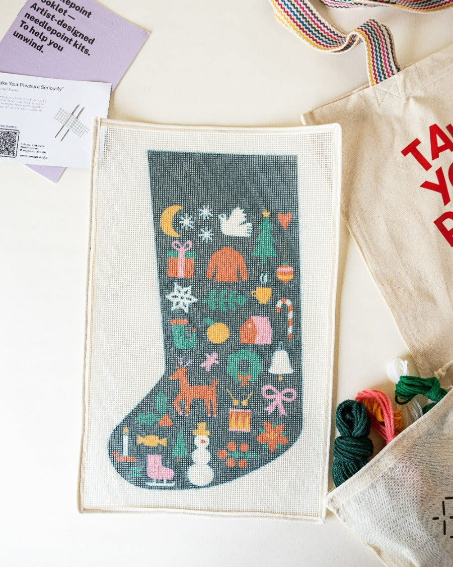 Debra JordanBryan Santa Claus Needlepoint Stocking Kit Christmas  Contemporary Stitchery Crafts